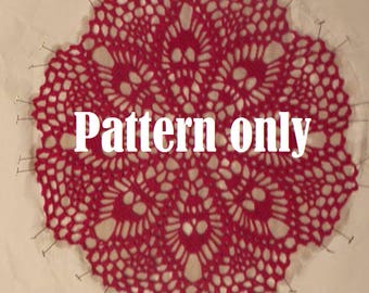 Doily Pattern - Skull Doily Pattern  - PDF Doily PATTERN only - Words and photos only - No Graphs