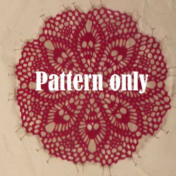 Doily Pattern - Skull Doily Pattern  - PDF Doily PATTERN only - Words and photos only - No Graphs