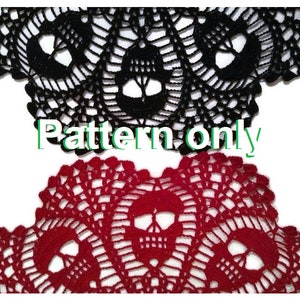 Pattern only - This is the pattern for "Bone Orchard" - PDF downloadable pattern - Skull Doily Pattern - Words and photos only - No Graphs