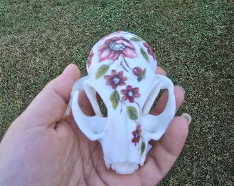 Hand Painted Faux  Skull - Fake Skull Painted Skull, - Painted 3D Printed Skull - Display Skull - Not Real Skull