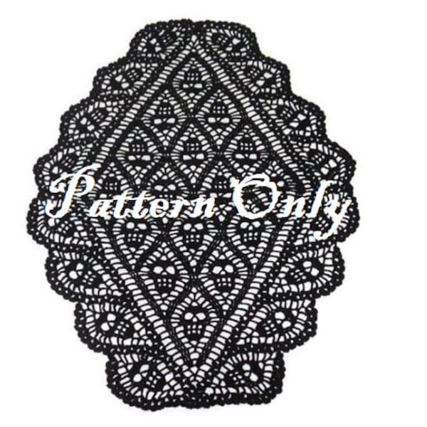 The Skulls of Muerta - Doily Pattern - Skull Doily Pattern - PDF Doily PATTERN only - Words and photos only - No Graphs - English only