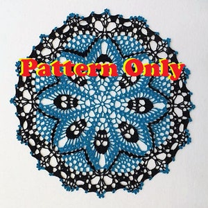 Doily Pattern - The Wicked Queen of Skulls Pattern - PDF Doily PATTERN only - Words and photos only - No Graphs