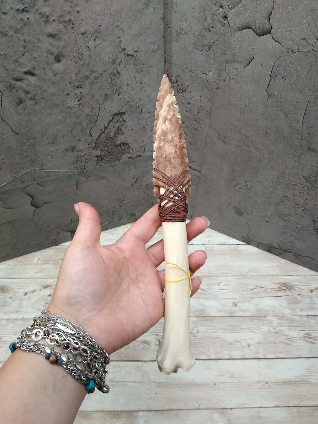 Bone Knife Deer Leg Bone Knife Bone Athame Flint Knapping Bone Knife Deer Bone Knife Athame