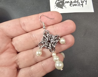 Chain Mail Earrings - Jewelry -  Hand Crafted - One of a Kind