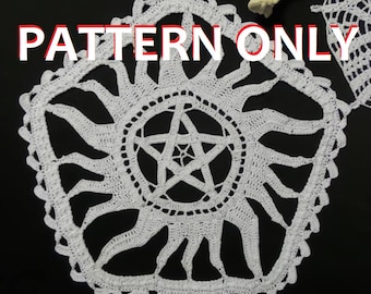 Anti-Possession Doily Pattern -  Skull Doily Pattern - PDF Doily PATTERN only - Star doily Pattern -  No Graphs - English Only