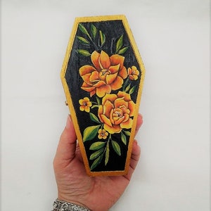 Painted 6 inch wood coffins - Painted Coffins - Painted jewlery boxes