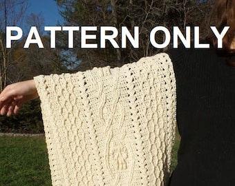 Shawl / Blanket Pattern - Aran for Skull's  Pattern  - PDF -  PATTERN only - Words and photos only - No Graphs - English Only