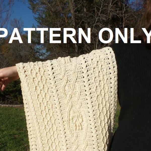 Shawl / Blanket Pattern - Aran for Skull's  Pattern  - PDF -  PATTERN only - Words and photos only - No Graphs