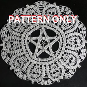 Skulls of the Night - Doily Pattern - Skull Doily Pattern - PDF Doily PATTERN only - Star doily Pattern - Words and photos only - No Graphs