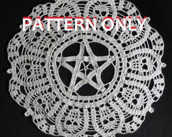 Skulls of the Night - Doily Pattern - Skull Doily Pattern - PDF Doily PATTERN only - Star doily Pattern - Words and photos only - No Graphs