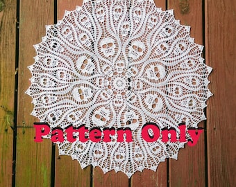 Doily Pattern - Skull Buster Pattern  - PDF Doily PATTERN only - Words and photos only - No Graphs