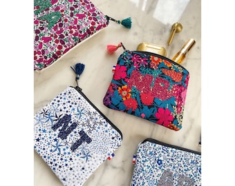 Mini Liberty pouch, custom pouch, initial sleeve, airpods sleeve, gift idea