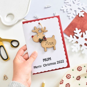 Cartolina di Natale delle renne / Carta ricordo / Decorazione dell'albero di Natale delle renne