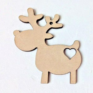 Renifery + Serca x 10 - Kształty MDF 4 cm, 6 cm i 10 cm (z otworami/bez)