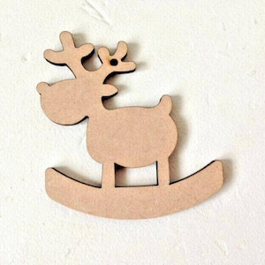 Bujane renifery x 10 - Rudolf Christmas Xmas - MDF Craft Shapes 9 cm (z otworami/bez otworów)