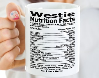 Westie Nutrition Coffee mug , Coffee cup, West highland white terrier Gifts, Nutrition Type Font | Perfect Gift For Dog Owners