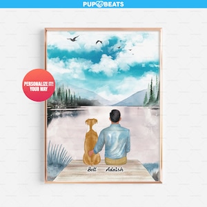Aangepaste hond vader print, hond vader cadeau, beste hondenvader, cadeau voor hondenvader, hondenliefhebber print, hondenportret, gepersonaliseerde hondencadeaus, afdrukbaar bestand