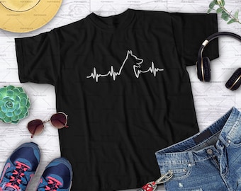 German Shepherd heartbeat | Unisex Shirt | Dog lovers gift idea | GSD dog | Heartbeat design | German Shepherd Heartbeat Tee
