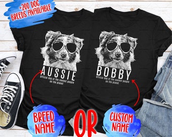 Custom Coolest Aussie Shirt with Your Dog's Name - Australian Shepherd Shirt - Aussie Mom - Dog Momma Personalized Gift - Custom Dog Gifts