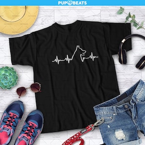 Malinois heartbeat Unisex Shirt Dog lovers gift idea Malinois dog Heartbeat design Perfect Gift For Dog Owners image 1
