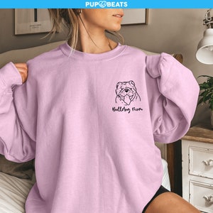 Custom Bulldog Mom Sweatshirt | Dog Breed Graphic, Unisex Cotton Blend