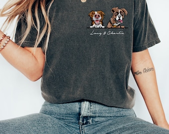 Benutzerdefinierte Hunde Mama Komfort Farben Shirt | Personalisierter Hunde Name