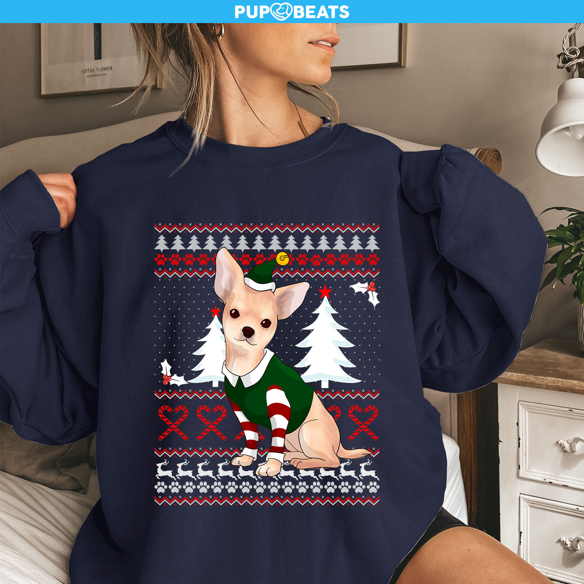 Ugly christmas sweater chihuahua sales