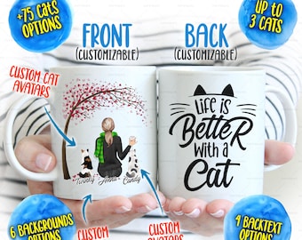 Custom Cat Mom Coffee Mug | Personalized Cat Lover Gift
