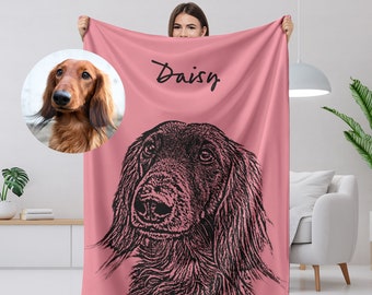 Custom Pet Blanket Using Pet Photo + Name Custom Dog Blanket Personalized Dog Blankets Cat Picture Blanket Photo Blanket Dog Dad Mom Gift