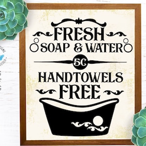 Farmhouse Svg Bathroom Svg Fresh Soap and Water Hand Towels - Etsy