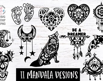 Lotus Moon Mandala Etsy