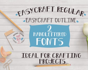 Handwritten Font For Crafters, Silhouette Cameo Fonts, Cricut Fonts, Handlettered Fonts, Crafting Font, Hand Lettered font, Cricut fonts