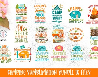 Camping sublimation bundle, camp bundle, Camp Bundle, Camping Bundle, sublimation camp, camping clipart, camping heat transfer designs.