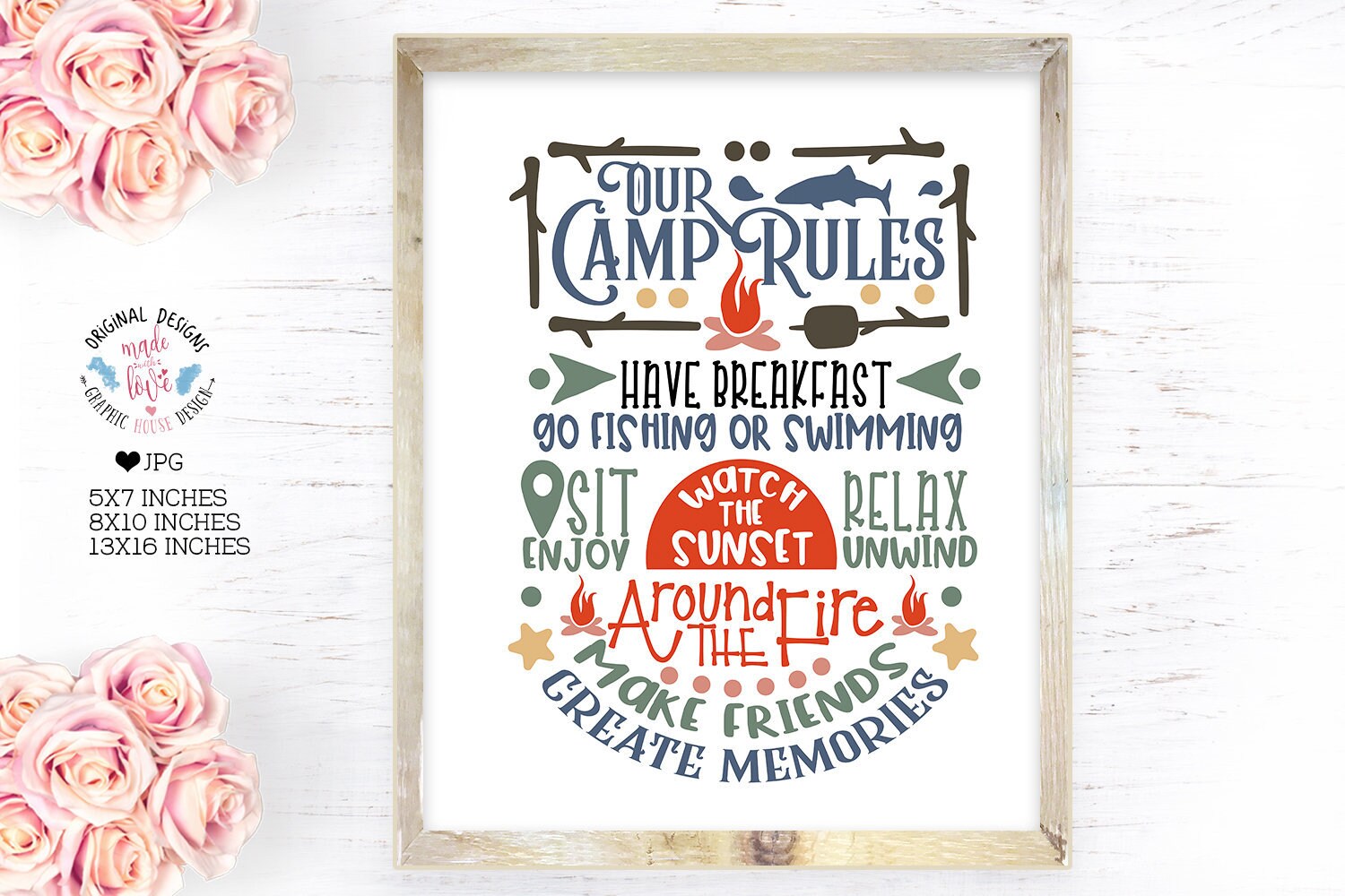 Camping Printable Camp Rules Printable Campers Printable Etsy