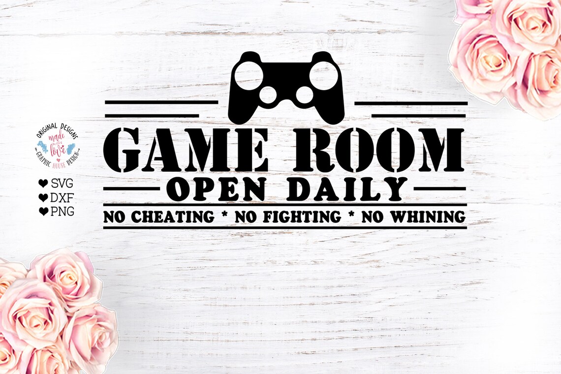Game Room Open Daily Svg Game Room Svg Game Room Sign Svg Etsy