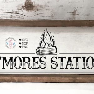 S’mores station campfire sign, S’mores svg, S’mores quotes, S’mores signs, Marshmallows, Camp svg, Campers, Camping, Camp quotes, Camp sign