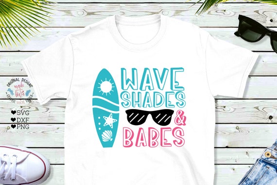Wave Shades and Babes Cut File in SVG DXF and PNG beach svg | Etsy