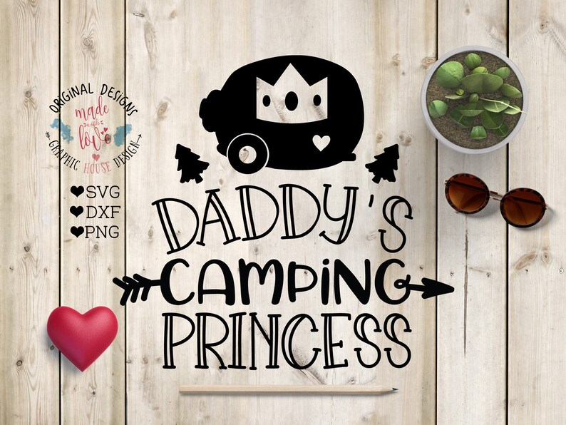 Daddy's camping Princess Cut File SVG DXF PNG Father | Etsy