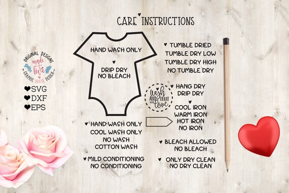 Download Baby T-Shirt Care Instructions Card Instructions in SVG ...