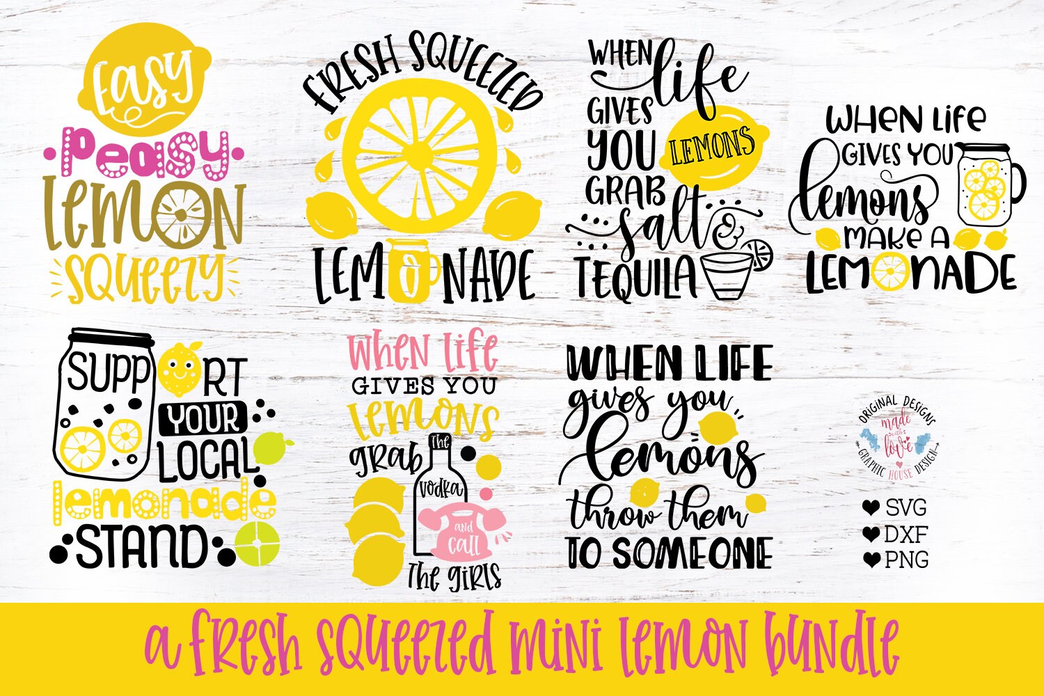 Lemon bundle cut files lemonade svg when life give you Etsy