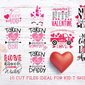 Valentine&#39;s Day Kids Baby Cut Files in SVG, DXF and PNG, baby t-shirt svg, kids t-shirt svg, toddler svg, baby svg, valentines svg, crafters