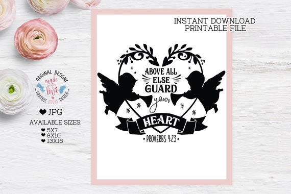 Scripture printable Above All Guard Your Heart Printable | Etsy
