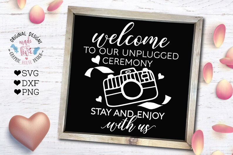 Unplugged wedding svg Wedding Cut File in SVG DXF PNG | Etsy