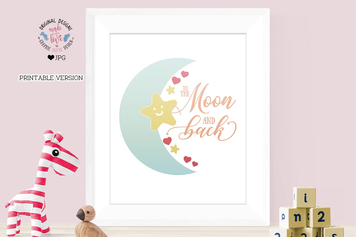 Nursery Decor Printable Nursery Printable to the Moon and - Etsy