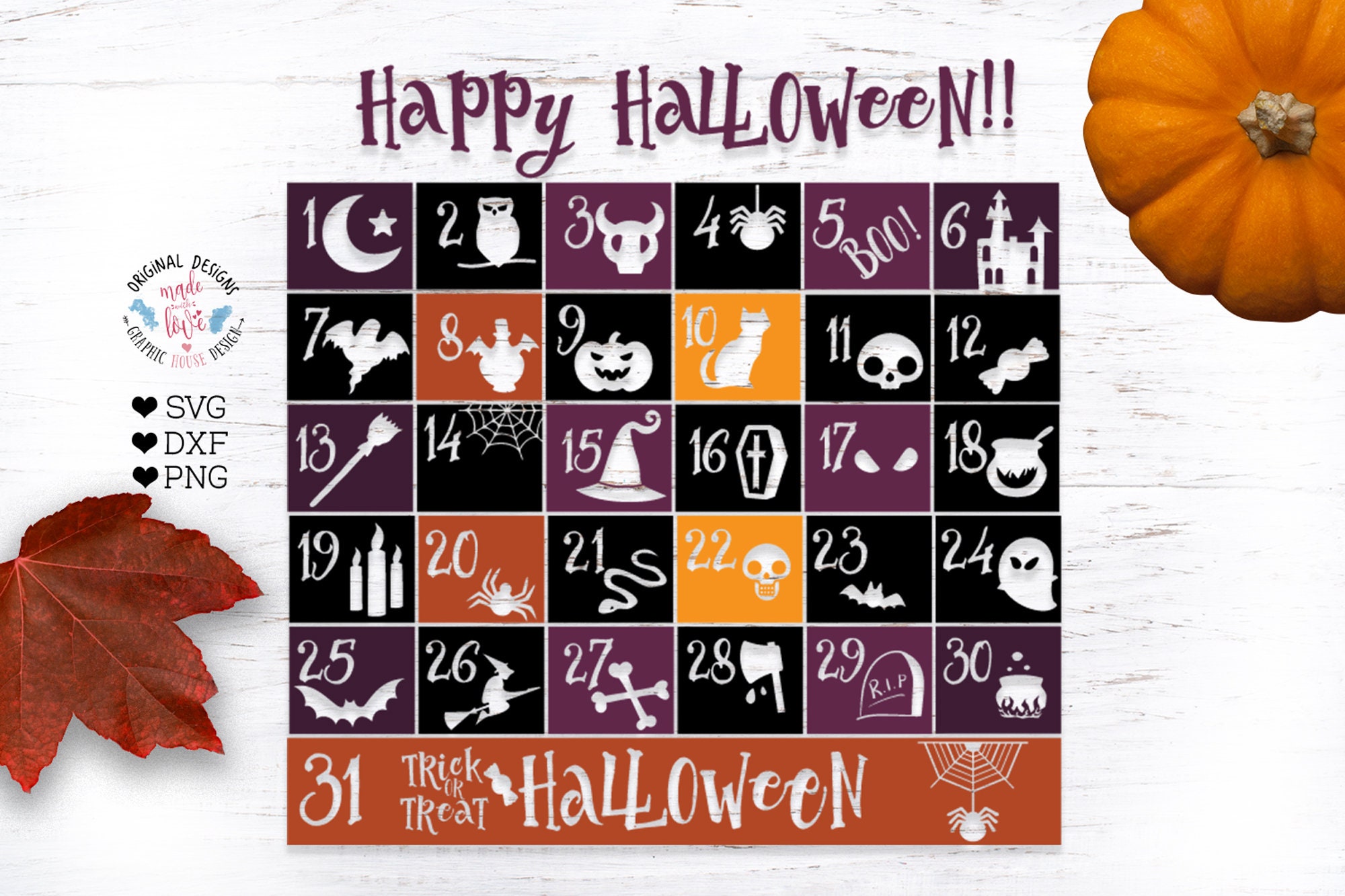 Halloween Calendar, Halloween Countdown, Halloween Advent Calendar, Happy Halloween, Halloween Svg, Halloween Decor, Halloween Cut File - Etsy Denmark