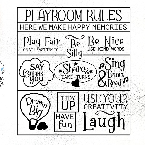 Playroom svg, Playroom Rules svg, Home Rules svg, Nursery svg, Playroom Room Printable, svg files, cut files, dxf files, house rules