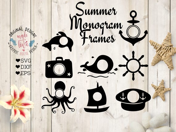 Download Summer Monogram Frames Svg Dolphin Svg Monogram Frame Etsy
