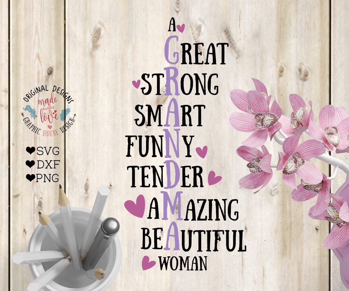 Download Grandma svg Mother's Day Cut File in SVG DXF PNG | Etsy