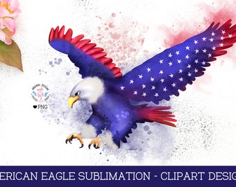 American Eagle with American Flag, Memorial Day, USA, Independence Day, patriotic, sublimation, independence day clipart,