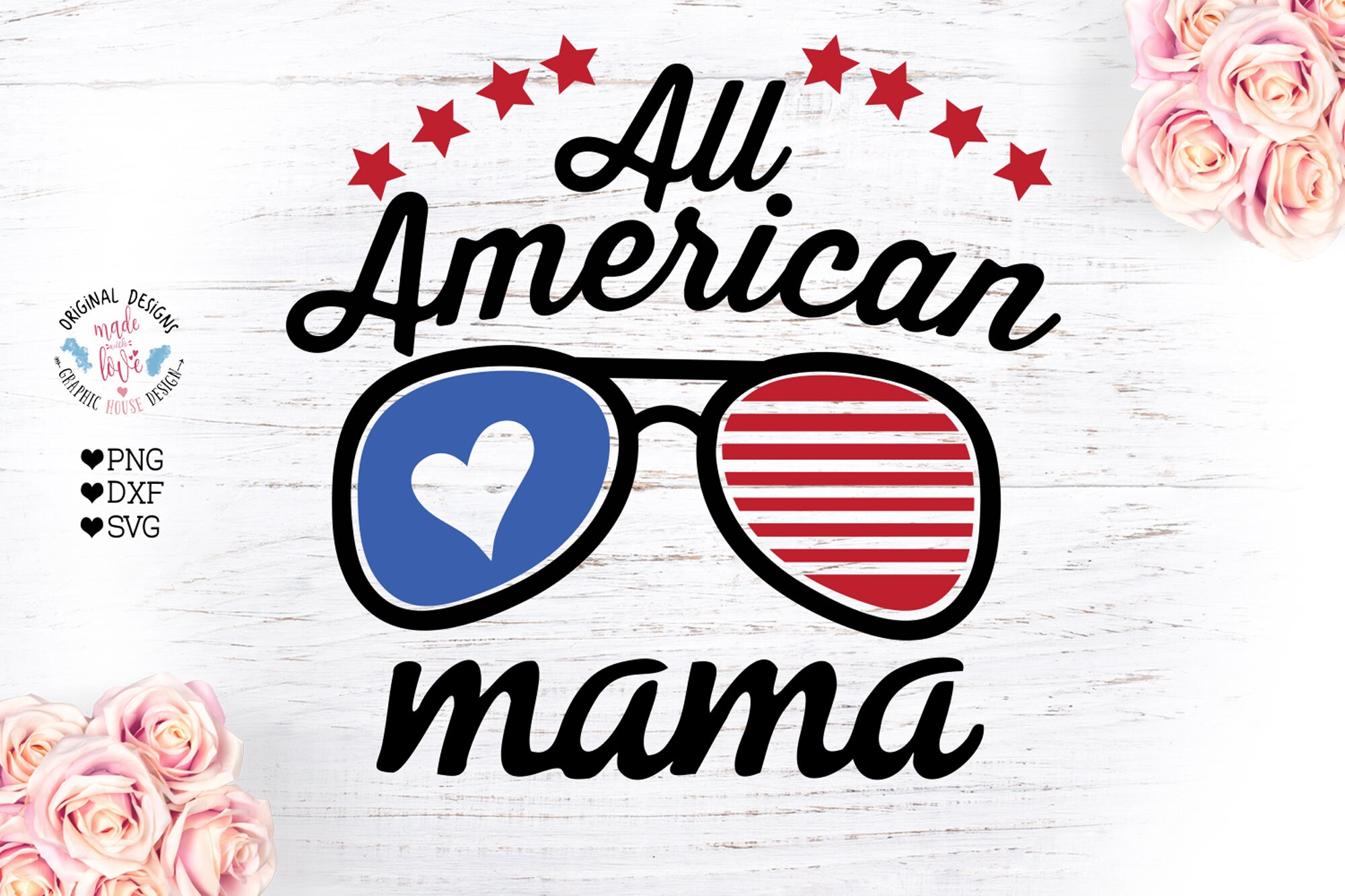 All American Mama svg American mom svg America mama cut | Etsy